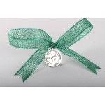 Banut personalizabil din Argint cu Sanatate Iubire Intelepciune Fericire 22mm pentru Botez - Mot - Scaldat