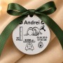 Bănuț argint 22 mm cu datele nașterii