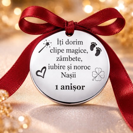 Bănuț argint moț 1 Anișor, pași și trifoi, 20 mm