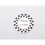 Bănuț aniversar argint 925, 22x22 mm, fundiță roșie