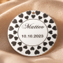 Bănuț aniversar argint 925, 22x22 mm, fundiță roșie