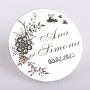 Bănuț argint botez cu motiv floral 22 mm