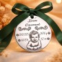 Bănuț argint botez cu bebeluș gravat, 22 mm