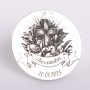 Bănuț argint moț cu cruce, nume și dată, 22 mm