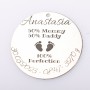 Bănuț argint botez 22 mm – 50% Mommy, 50% Daddy