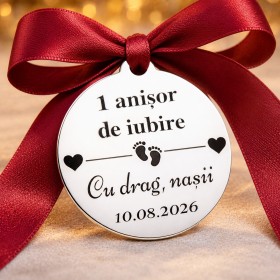 Bănuț argint moț „1 anișor de iubire”, 22 mm