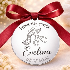Bănuț argint moț Prima mea șuviță, 22 mm
