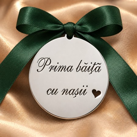 Bănuț argint 925 Prima băiță cu nașii, 22 mm