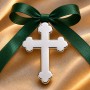 Bănuț argint moț cruciuliță 14x8 mm