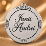 Bănuț argint botez 22 mm cu datele nașterii