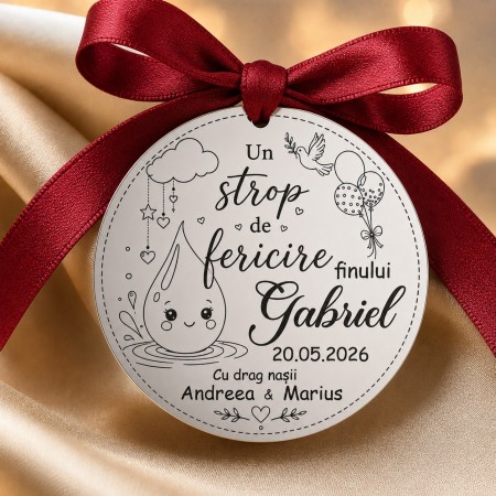 Bănuț argint moț Un strop de fericire, 22 mm