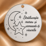 Bănuț argint moț cu lună și stele, 22 mm