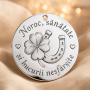 Bănuț argint moț cu trifoi și potcoavă, 22 mm