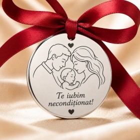 Bănuț argint moț familie „Te iubim necondiționat!”