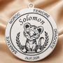 Bănuț argint moț cu pui de leopard, 22 mm