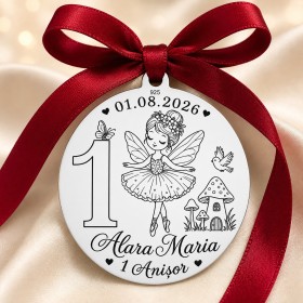 Bănuț argint moț zână balerină, 1 anișor, 22 mm