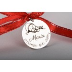 Banut personalizabil din argint cu bebelus 22mm pentru Botez - Mot - Scaldat